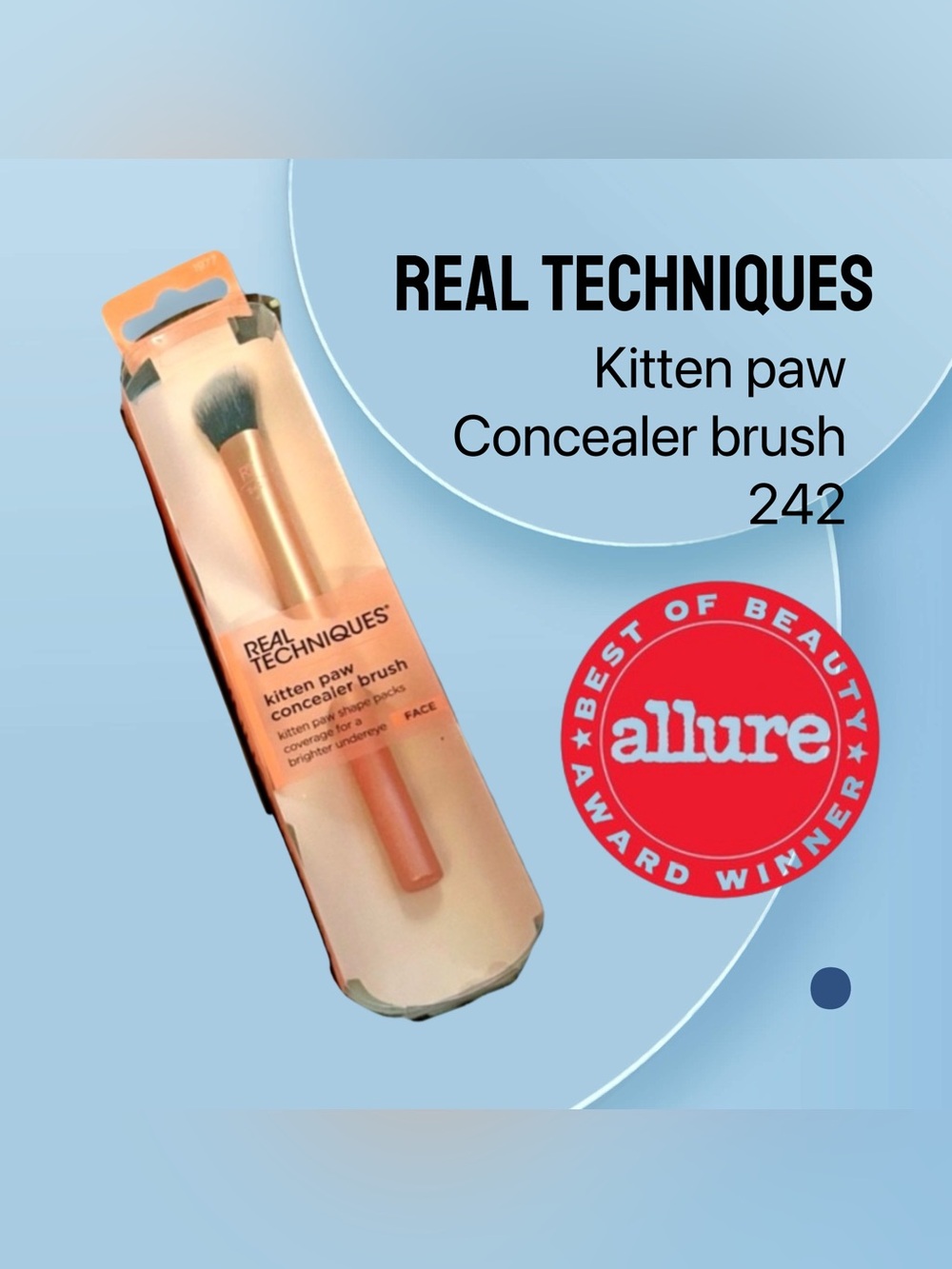 🌟🇺🇸🆕📦NIB REAL TECHNIQUES | Award winner Kitten paw Concealer Brush 242